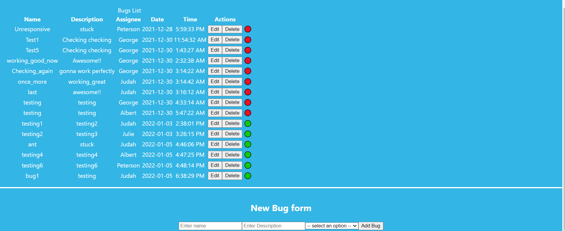 bug-tracker app